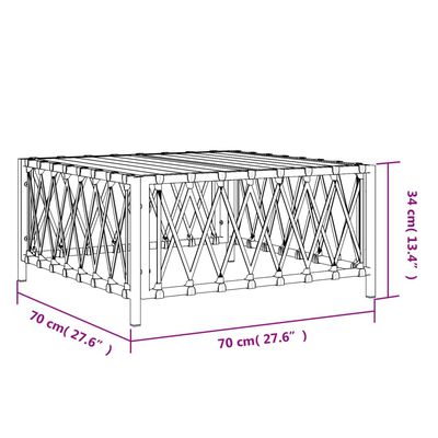 vidaXL Gartentisch Weiß 70x70x34 cm Gewebe