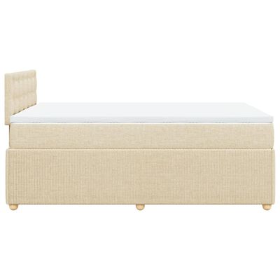 vidaXL Boxspringbett mit Matratze Creme 120x200 cm Stoff