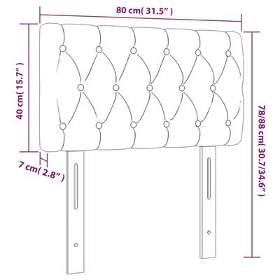 vidaXL LED Kopfteil Dunkelgrün 80x7x78/88 cm Samt