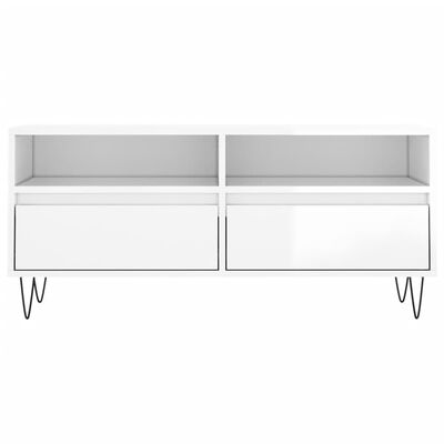 vidaXL TV-Schrank Hochglanz-Weiß 100x34,5x44,5 cm Holzwerkstoff