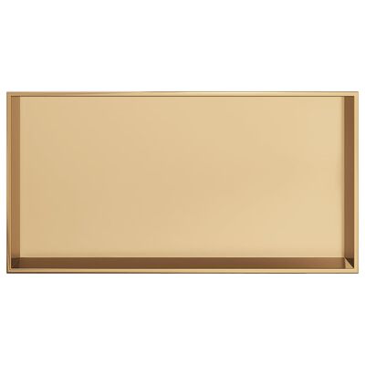 vidaXL Duschnische Golden Gebürstet 62x32x9 cm Edelstahl