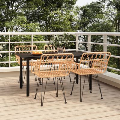 vidaXL 5-tlg. Garten-Essgruppe Poly Rattan