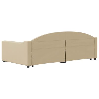 vidaXL Tagesbett Ausziehbar mit Schubladen Creme 100x200 cm Stoff