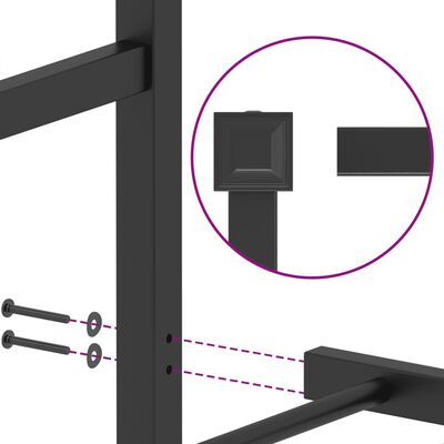 vidaXL Bettgestell mit Kopf- und Fußteil Metall Schwarz 100x200 cm