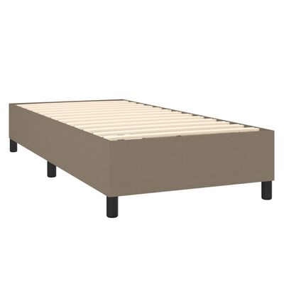 vidaXL Boxspringbett mit Matratze Taupe 100x200 cm Stoff