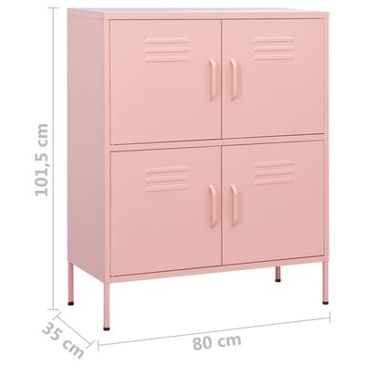 vidaXL Lagerschrank Rosa 80x35x101,5 cm Stahl