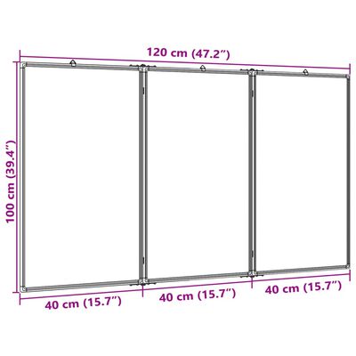 vidaXL Magnetisches Whiteboard Klappbar 120x100x1,7 cm Aluminium