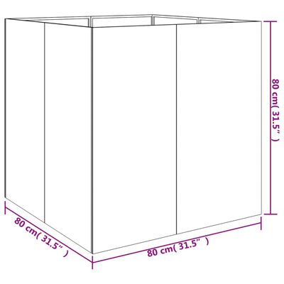 vidaXL Pflanzkübel 80x80x80 cm Cortenstahl