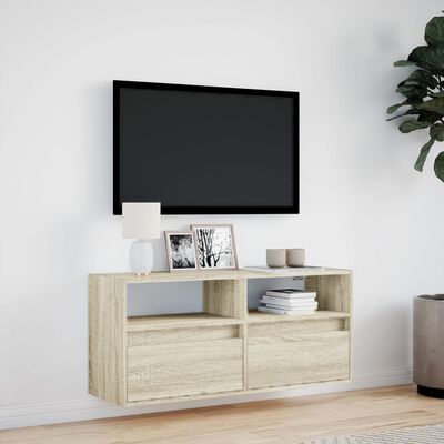 vidaXL TV-Wandschrank mit LED-Beleuchtung Sonoma-Eiche 100x31x45 cm