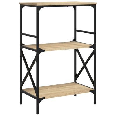 vidaXL Bücherregal 3 Böden Sonoma-Eiche 59x35x90,5 cm Holzwerkstoff