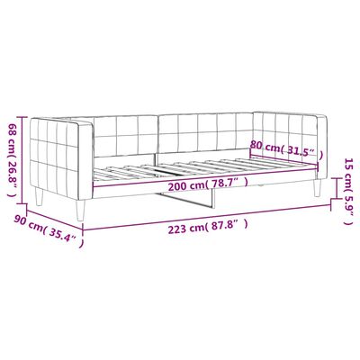 vidaXL Tagesbett Schwarz 80x200 cm Samt