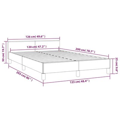 vidaXL Bettgestell mit Kopfteil ohne Matratze Braun 120x200 cm