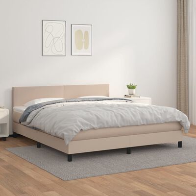 vidaXL Boxspringbett Matratze Cappuccino-Braun 180x200 cm Kunstleder