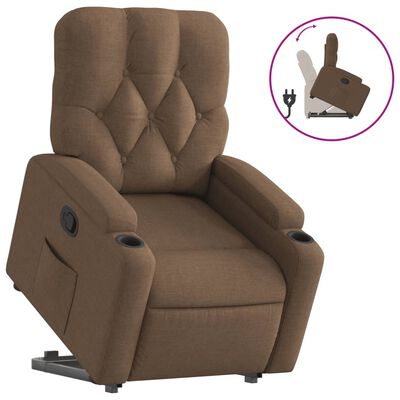 vidaXL Relaxsessel mit Aufstehhilfe Braun Stoff