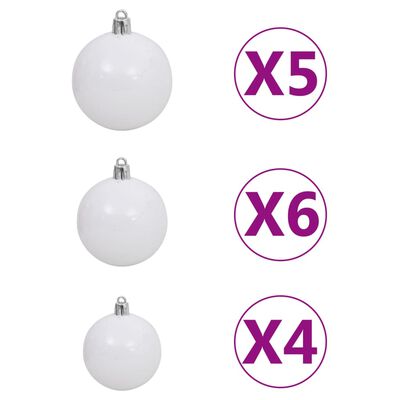 vidaXL Künstlicher Weihnachtsbaum Beleuchtung & Kugeln Gold 150 cm PET