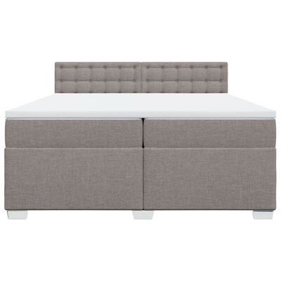 vidaXL Boxspringbett mit Matratze Taupe 200x200 cm Stoff