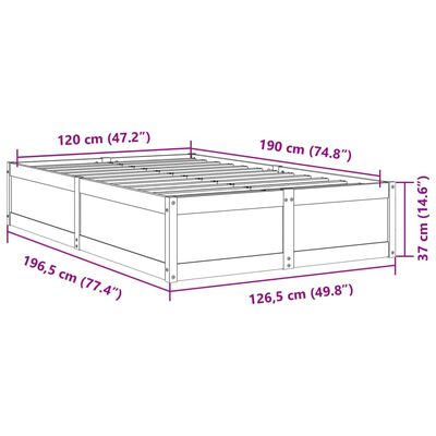 vidaXL Massivholzbett ohne Matratze 120x190 cm Kiefernholz