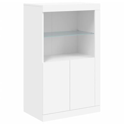 vidaXL Sideboard mit LED-Leuchten Weiß 283x37x100 cm