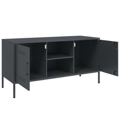 vidaXL TV-Schrank Anthrazit 100,5x39x50,5 cm Stahl