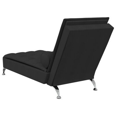 vidaXL Massage-Chaiselongue mit Nackenrolle Schwarz Stoff