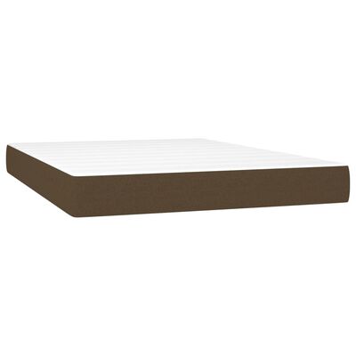 vidaXL Boxspringbett mit Matratze Dunkelbraun 140x200 cm Stoff