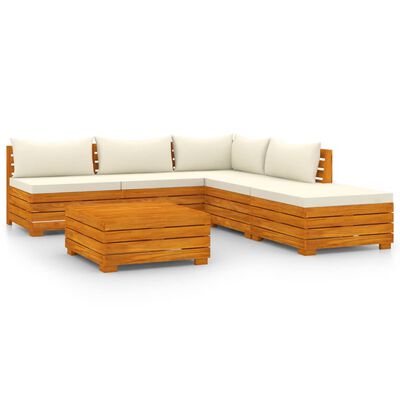 vidaXL 6-tlg. Garten-Lounge-Set mit Kissen Massivholz Akazie