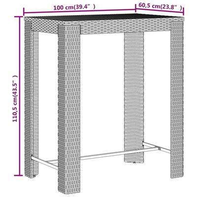 vidaXL 5-tlg. Gartenbar-Set Schwarz Poly Rattan & Massivholz Akazie