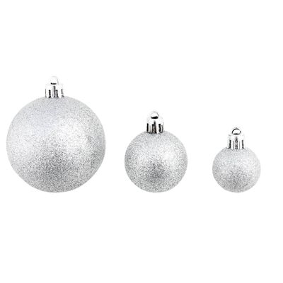 vidaXL 100-tlg. Weihnachtskugel-Set 3/4/6 cm Silbern