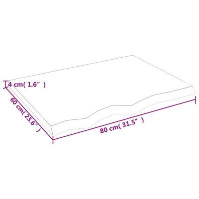 vidaXL Waschtischplatte Dunkelbraun 80x60x(2-4)cm Massivholz Behandelt