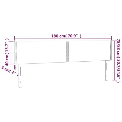 vidaXL LED Kopfteil Schwarz 180x5x78/88 cm Stoff