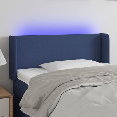 vidaXL LED Kopfteil Blau 103x16x78/88 cm Stoff