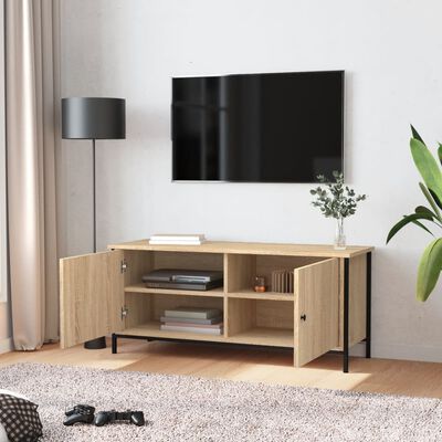 vidaXL TV-Schrank mit Türen Sonoma-Eiche 102x35x45 cm Holzwerkstoff