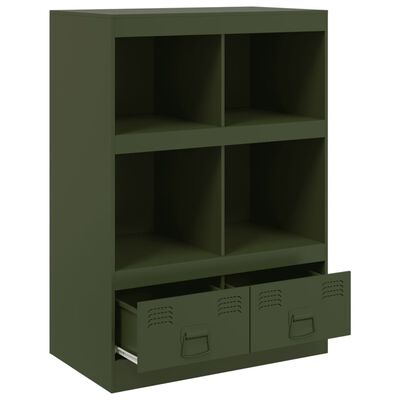 vidaXL Highboard Olivgrün 67x39x95 cm Stahl