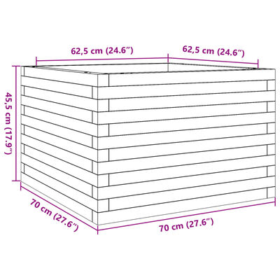 vidaXL Pflanzkübel 70x70x45,5 cm Massivholz Douglasie