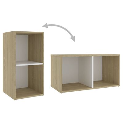 vidaXL 5-tlg. TV-Schrank-Set Weiß Sonoma-Eiche Holzwerkstoff