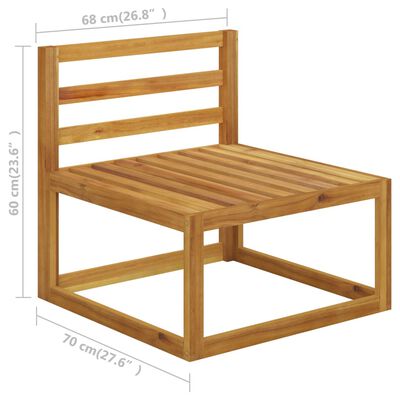 vidaXL 7-tlg. Garten-Lounge-Set mit Auflagen Massivholz Akazie