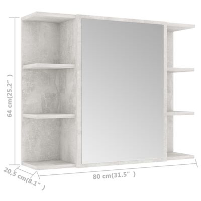 vidaXL 4-tlg. Badmöbel-Set Betongrau Holzwerkstoff