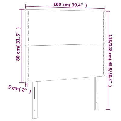 vidaXL LED Kopfteil Dunkelgrün 100x5x118/128 cm Samt