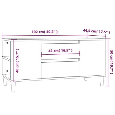 vidaXL TV-Schrank Grau Sonoma 102x44,5x50 cm Holzwerkstoff