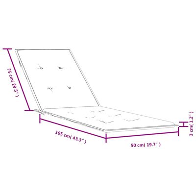 vidaXL Liegestuhl-Auflage Melange Weinrot (75+105)x50x3 cm Stoff