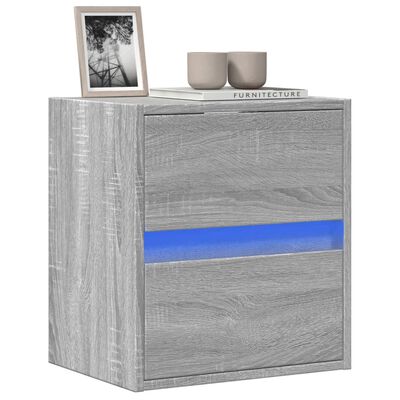 vidaXL TV-Wandschrank mit LED-Beleuchtung Grau Sonoma 41x31x45 cm