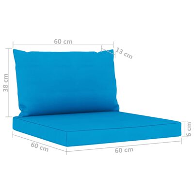 vidaXL 3-Sitzer-Gartensofa mit Hellblauen Kissen