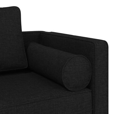 vidaXL Chaiselongue mit Kissen Schwarz Stoff