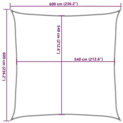 vidaXL Sonnensegel 160 g/m² Quadratisch Sandfarbe 6x6 m HDPE