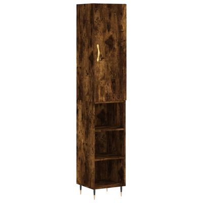 vidaXL Highboard Räuchereiche 34,5x34x180 cm Holzwerkstoff