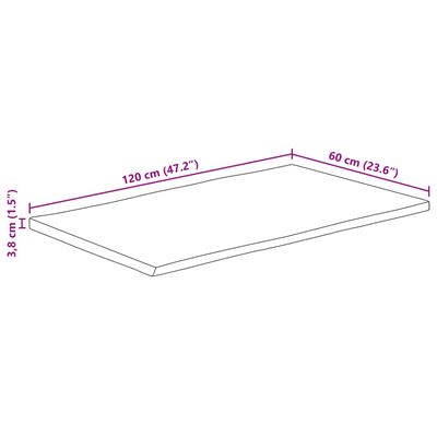 vidaXL Tischplatte 120x60x3,8cm Rechteckig Massivholz Akazie Baumkante