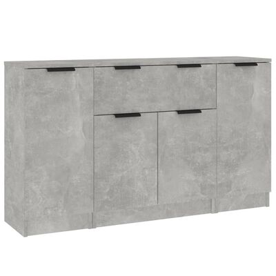 vidaXL Sideboards 3 Stk. Betongrau Holzwerkstoff