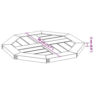 vidaXL Tischplatte 40x40x2 cm Achteckig Massivholz Akazie