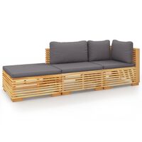 vidaXL 3-tlg. Garten-Lounge-Set mit Kissen Massivholz Teak