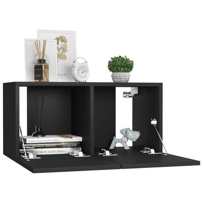 vidaXL 10-tlg. TV-Schrank-Set Schwarz Holzwerkstoff